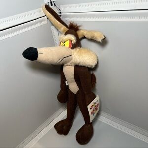 Wile E Coyote Sticker Ace plush 1995 Looney Tunes New ￼Vintage Tag